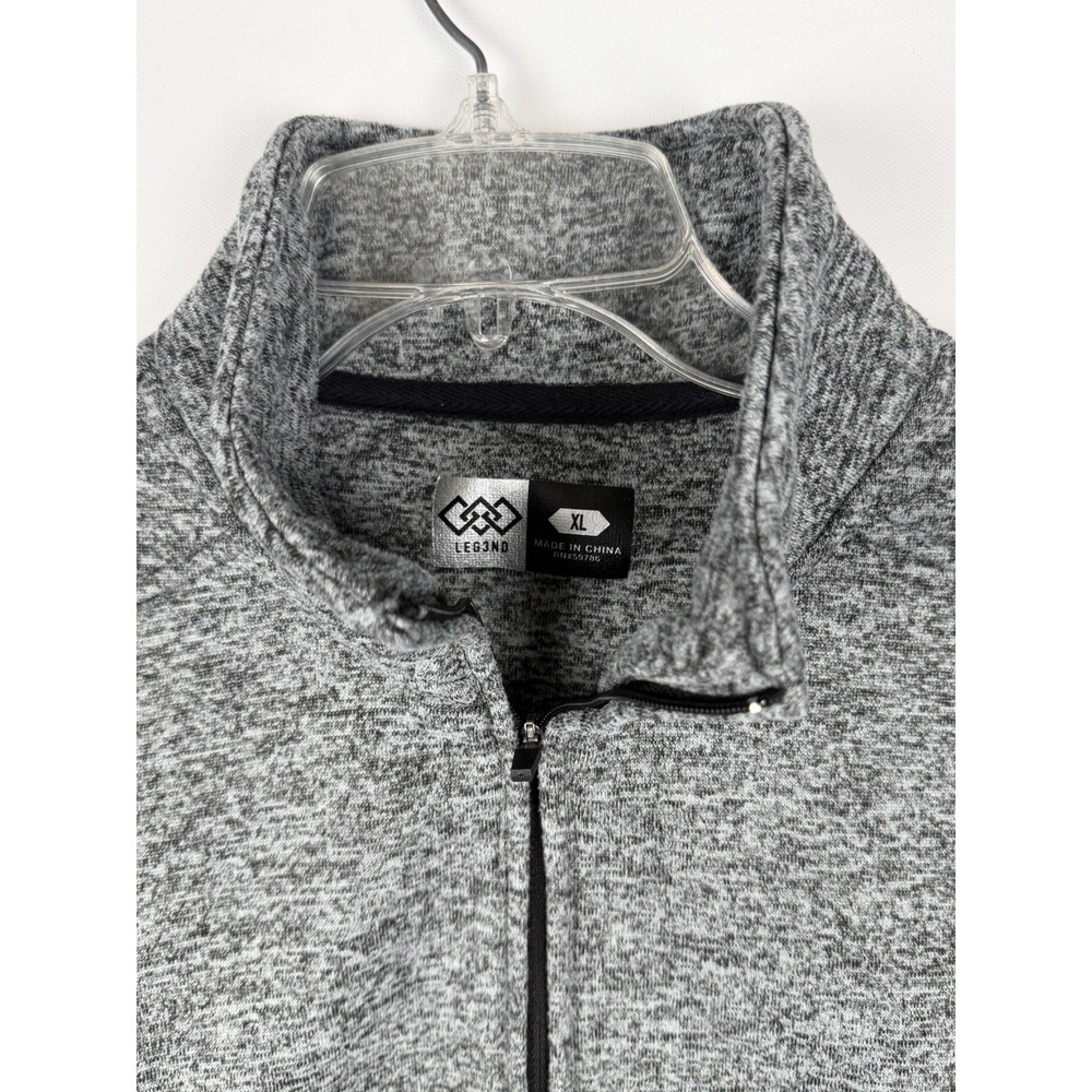 Leg3nd 1/4 Zip Gray Men's Pullerover sweatshirt Size XL - Picture 2 of 5